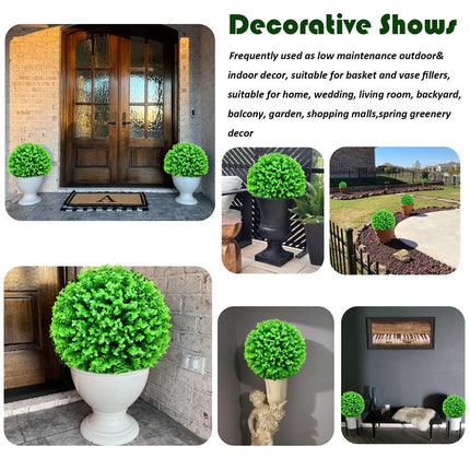 LGCASL Simulation Artificial Plant Topiary Faux Decorative for Garden Backyard Balcony and Home Décor, Pine Needle Grass Ball*1 W (Outer Diameter 13cm) Simulation plant grass ball pine needles Y (Outer diameter 23cm).