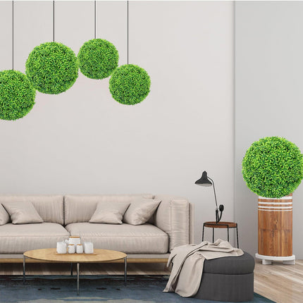 LGCASL Simulation Artificial Plant Topiary Faux Decorative for Garden Backyard Balcony and Home Décor, Pine Needle Grass Ball*1 W (Outer Diameter 13cm) Simulation plant grass ball pine needles Y (Outer diameter 23cm).