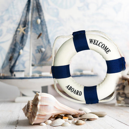 LGCASL Summer Nautical Theme Decoration Lifebuoy Home Outdoor Wall Decoration Ornaments, 1 × Pendant Foam lifebuoy pendant Blue.