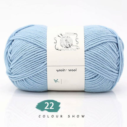 LGCASL Hand-Knitted Yarn #2 Pure White , 1Pc100G Hand Woven Cotton Yarn Soft Crochet Yarn for Hand Knitting Warm Sweater Sofa Cushion Scarf Diy Aqua Blue.