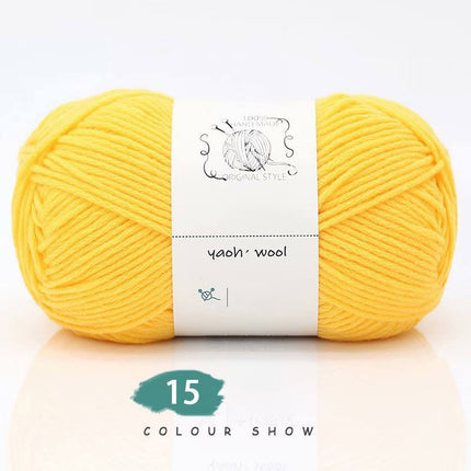 LGCASL Hand-Knitted Yarn #2 Pure White , 1Pc100G Hand Woven Cotton Yarn Soft Crochet Yarn for Hand Knitting Warm Sweater Sofa Cushion Scarf Diy Chicken Yellow.