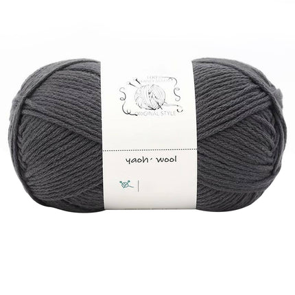 LGCASL Hand-Knitted Yarn #2 Pure White , 1Pc100G Hand Woven Cotton Yarn Soft Crochet Yarn for Hand Knitting Warm Sweater Sofa Cushion Scarf Diy Dark Gray.