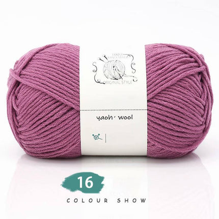 LGCASL Hand-Knitted Yarn #2 Pure White , 1Pc100G Hand Woven Cotton Yarn Soft Crochet Yarn for Hand Knitting Warm Sweater Sofa Cushion Scarf Diy Dark Purple.