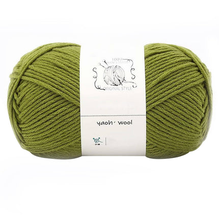 LGCASL Hand-Knitted Yarn #2 Pure White , 1Pc100G Hand Woven Cotton Yarn Soft Crochet Yarn for Hand Knitting Warm Sweater Sofa Cushion Scarf Diy Ebony Green.