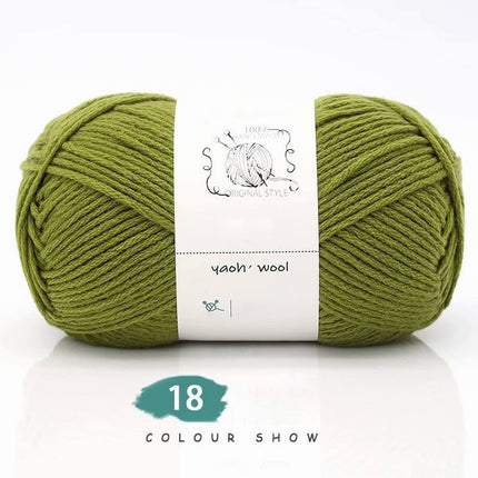 LGCASL Hand-Knitted Yarn #2 Pure White , 1Pc100G Hand Woven Cotton Yarn Soft Crochet Yarn for Hand Knitting Warm Sweater Sofa Cushion Scarf Diy Ebony Green.