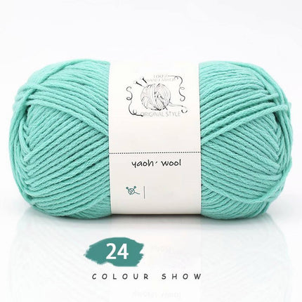 LGCASL Hand-Knitted Yarn #2 Pure White , 1Pc100G Hand Woven Cotton Yarn Soft Crochet Yarn for Hand Knitting Warm Sweater Sofa Cushion Scarf Diy Interlaced Teal.