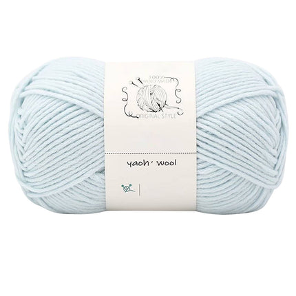 LGCASL Hand-Knitted Yarn #2 Pure White , 1Pc100G Hand Woven Cotton Yarn Soft Crochet Yarn for Hand Knitting Warm Sweater Sofa Cushion Scarf Diy Light blue.