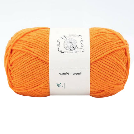 LGCASL Hand-Knitted Yarn #2 Pure White , 1Pc100G Hand Woven Cotton Yarn Soft Crochet Yarn for Hand Knitting Warm Sweater Sofa Cushion Scarf Diy Orange.