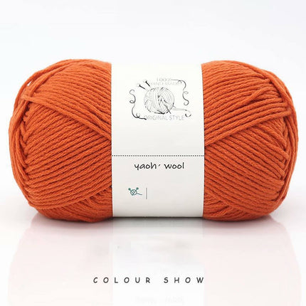 LGCASL Hand-Knitted Yarn #2 Pure White , 1Pc100G Hand Woven Cotton Yarn Soft Crochet Yarn for Hand Knitting Warm Sweater Sofa Cushion Scarf Diy Orange-Red.