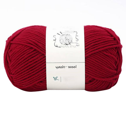 LGCASL Hand-Knitted Yarn #2 Pure White , 1Pc100G Hand Woven Cotton Yarn Soft Crochet Yarn for Hand Knitting Warm Sweater Sofa Cushion Scarf Diy Red.
