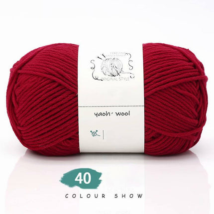 LGCASL Hand-Knitted Yarn #2 Pure White , 1Pc100G Hand Woven Cotton Yarn Soft Crochet Yarn for Hand Knitting Warm Sweater Sofa Cushion Scarf Diy Red.