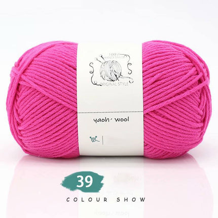 LGCASL Hand-Knitted Yarn #2 Pure White , 1Pc100G Hand Woven Cotton Yarn Soft Crochet Yarn for Hand Knitting Warm Sweater Sofa Cushion Scarf Diy Rose Red.