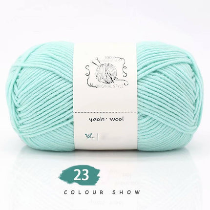 LGCASL Hand-Knitted Yarn #2 Pure White , 1Pc100G Hand Woven Cotton Yarn Soft Crochet Yarn for Hand Knitting Warm Sweater Sofa Cushion Scarf Diy Teal.