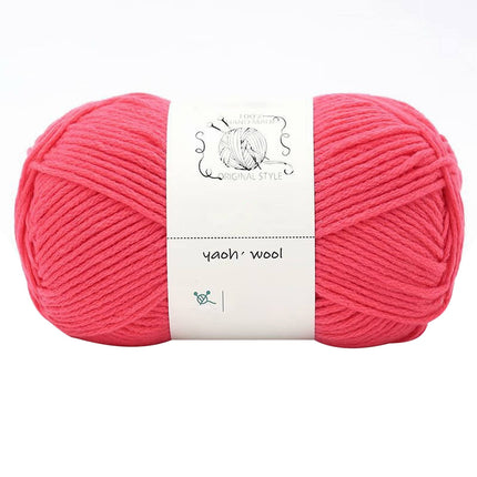 LGCASL Hand-Knitted Yarn #2 Pure White , 1Pc100G Hand Woven Cotton Yarn Soft Crochet Yarn for Hand Knitting Warm Sweater Sofa Cushion Scarf Diy Watermelon red.