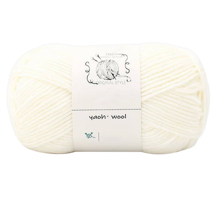 LGCASL Hand-Knitted Yarn #2 Pure White , 1Pc100G Hand Woven Cotton Yarn Soft Crochet Yarn for Hand Knitting Warm Sweater Sofa Cushion Scarf Diy White.