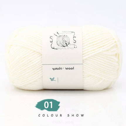 LGCASL Hand-Knitted Yarn #2 Pure White , 1Pc100G Hand Woven Cotton Yarn Soft Crochet Yarn for Hand Knitting Warm Sweater Sofa Cushion Scarf Diy White.
