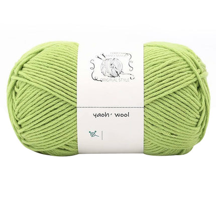 LGCASL Hand-Knitted Yarn #2 Pure White , 1Pc100G Hand Woven Cotton Yarn Soft Crochet Yarn for Hand Knitting Warm Sweater Sofa Cushion Scarf Diy autumn green.