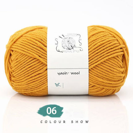 LGCASL Hand-Knitted Yarn #2 Pure White , 1Pc100G Hand Woven Cotton Yarn Soft Crochet Yarn for Hand Knitting Warm Sweater Sofa Cushion Scarf Diy autumn yellow.