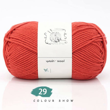 LGCASL Hand-Knitted Yarn #2 Pure White , 1Pc100G Hand Woven Cotton Yarn Soft Crochet Yarn for Hand Knitting Warm Sweater Sofa Cushion Scarf Diy coral fleece.