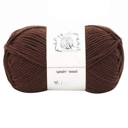 LGCASL Hand-Knitted Yarn #2 Pure White , 1Pc100G Hand Woven Cotton Yarn Soft Crochet Yarn for Hand Knitting Warm Sweater Sofa Cushion Scarf Diy dark coffee.