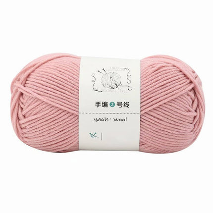 LGCASL Hand-Knitted Yarn #2 Pure White , 1Pc100G Hand Woven Cotton Yarn Soft Crochet Yarn for Hand Knitting Warm Sweater Sofa Cushion Scarf Diy dark pink.