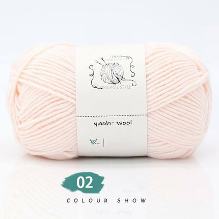 LGCASL Hand-Knitted Yarn #2 Pure White , 1Pc100G Hand Woven Cotton Yarn Soft Crochet Yarn for Hand Knitting Warm Sweater Sofa Cushion Scarf Diy light pink.