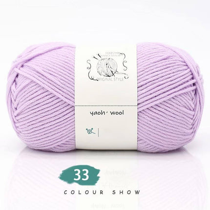 LGCASL Hand-Knitted Yarn #2 Pure White , 1Pc100G Hand Woven Cotton Yarn Soft Crochet Yarn for Hand Knitting Warm Sweater Sofa Cushion Scarf Diy lilac.