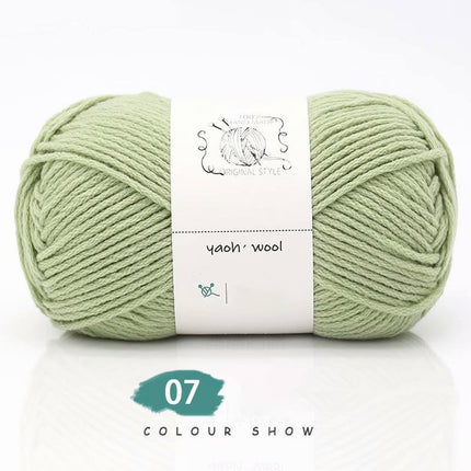 LGCASL Hand-Knitted Yarn #2 Pure White , 1Pc100G Hand Woven Cotton Yarn Soft Crochet Yarn for Hand Knitting Warm Sweater Sofa Cushion Scarf Diy red bean paste green.