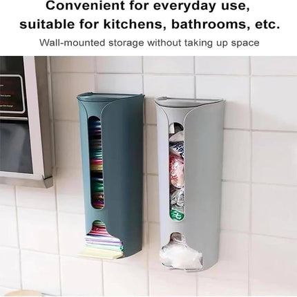 1 Storage Box Grocery Bag Holder Wall Mount Garbage Storage Bag Dispenser Hanging Can with Cover Kitchen Bag Holder Dispenser for Bags One Size B.