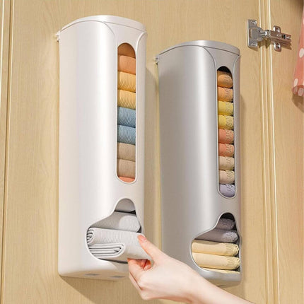 1 Storage Box Grocery Bag Holder Wall Mount Garbage Storage Bag Dispenser Hanging Can with Cover Kitchen Bag Holder Dispenser for Bags One Size B.
