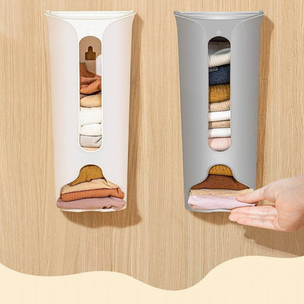 1 Storage Box Grocery Bag Holder Wall Mount Garbage Storage Bag Dispenser Hanging Can with Cover Kitchen Bag Holder Dispenser for Bags One Size B.