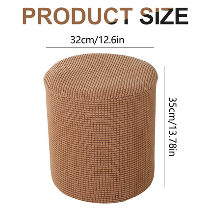 1 Sofa Cover Cover Slipcover Round Foot Stool Cover Footstool Cover Footrest Ottoman Foot Pouffe Protector with Elastic Bottom Washable One Size Coffee.