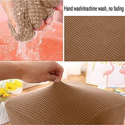 1 Sofa Cover Cover Slipcover Round Foot Stool Cover Footstool Cover Footrest Ottoman Foot Pouffe Protector with Elastic Bottom Washable One Size Coffee.