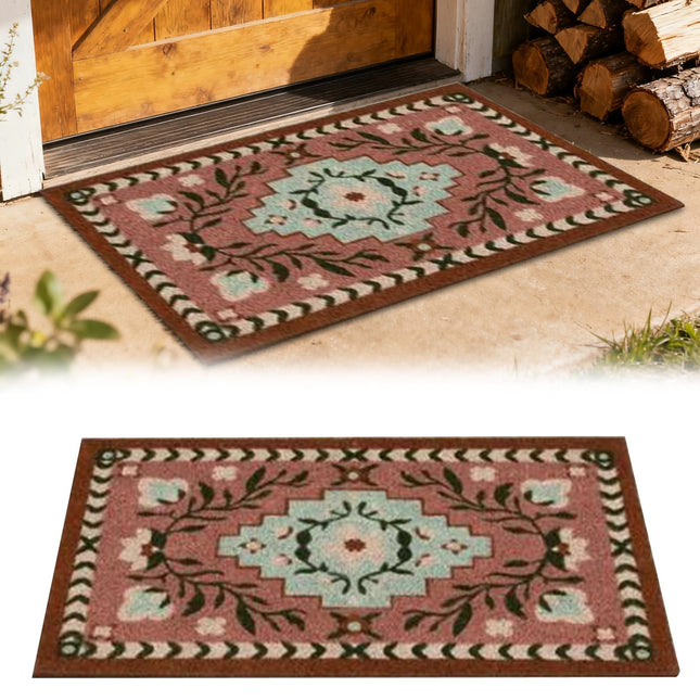 1 Carpet Doormat 60X40cm Coconut Coir Entrance Mat Non Outdoor Rug for Front Door Patio and Kitchen One Size Khaki.