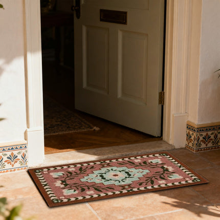 1 Carpet Doormat 60X40cm Coconut Coir Entrance Mat Non Outdoor Rug for Front Door Patio and Kitchen One Size Khaki.