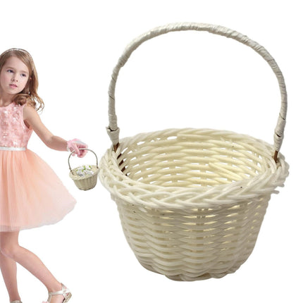 Small Wall-Mounted Kitchen Storage Basket, Hanging Storage Wicker Baskets Wall Mounted Woven Hanging Basket Wicker Small Basket with Handle Wicker Basket with Handle Small Basket Organizer White Wedding Flower Basket.