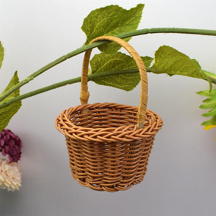 Small Wall-Mounted Kitchen Storage Basket, Hanging Storage Wicker Baskets Wall Mounted Woven Hanging Basket Wicker Small Basket with Handle Wicker Basket with Handle Small Basket Organizer White Wedding Flower Basket.