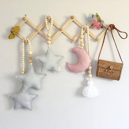 LGCASL, Telescopic Folding Coat Rack Wall Wooden Coat Rack for Hat Cap Belt Umbrella Drying Rack on the Wall, Telescopic Folding Wall-Mounted Coat Rack Telescopic folding wall-mounted coat rack Beige.