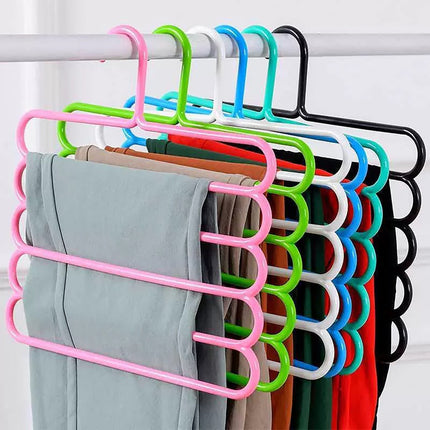 LGCASL, Pants Hanger5 Tier Hanger Non Slip Clothes Hanger for Closet Organizer Space Saving Hangers for Pants Jeans Scarf Trouser Tie Towel Clothes, Multifunctional Trouser Rack Multifunctional trouser rack White.