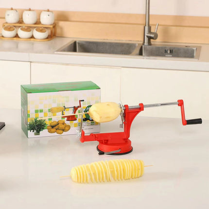 Bpyeka Potato Chip Processor,Household Manual Potato Tower Stainless Steel Hand Cranked Potato Chopper Whirlwind Potato Chip Multifunctional Rotating Potato Chip,Kitchen Decor,Home and Kitchen.