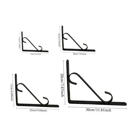 LGCASL Clearance! Wall Support Bracket Wall Support Bracket Shelf Brackets 1 Sets Bracket Grid Wall Shelf Floating Shelf Brackets Shelf Support Brackets Folding Brackets- Black S Black.
