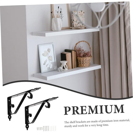 LGCASL Clearance! Wall Support Bracket Wall Support Bracket Shelf Brackets 1 Sets Bracket Grid Wall Shelf Floating Shelf Brackets Shelf Support Brackets Folding Brackets- Black, S M Black.