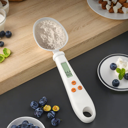 LGCASL White Weighable Spoon 2 in 1 Electronic Kitchen Scale Lcd Digital Measuring Flour Digital Spoon Scale Kitchen Tool Forfood 20.5*5.8*1 H.