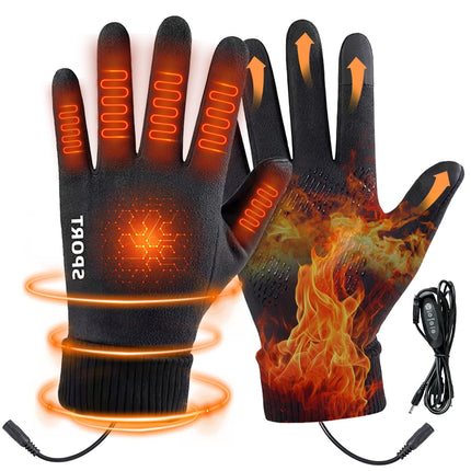 LGCASL Clearance! Heated Gloves Heated Gloves for Men Women with 3 Heat Settings Touchscreen Warming Gloves for Climbing Hiking Cycling Camping- Grey 26 Black.