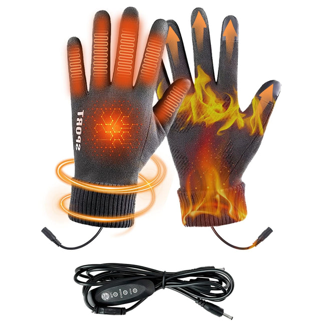 LGCASL Clearance! Heated Gloves Heated Gloves for Men Women with 3 Heat Settings Touchscreen Warming Gloves for Climbing Hiking Cycling Camping- 26 Grey.