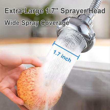 LGCASL Shaped 360° Swivel Kitchen Faucet Extender Anti Function Kitchen Faucet Sprayer Attachment Large Diameter Shower Head Water Saving 8 Inch 20 6 6cm Silver.