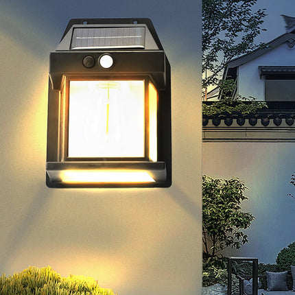 LGCASL Outdoor Courtyard Wall Lamp Wall Lights Outdoor Dusk to Dawn Motion Lights Outdoor 3 Lighting Wall Mount Light Sconces for Outside Patio Fence Yard Garage Black.