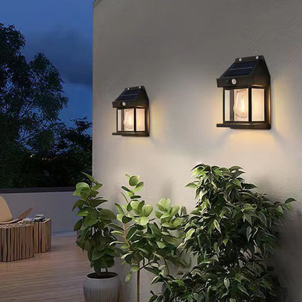 LGCASL Outdoor Courtyard Wall Lamp Wall Lights Outdoor Dusk to Dawn Motion Lights Outdoor 3 Lighting Wall Mount Light Sconces for Outside Patio Fence Yard Garage Black.