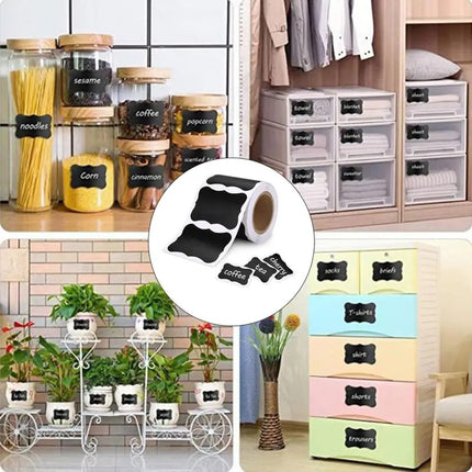 LGCASL Black Label Pieces Reusable Chalkboard Sticker 150 Erasable Jam Decorating Jars for Sticker Labels Jars Removable Chalkboard & Stationery 2ml 5*3cm Black.