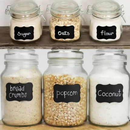 LGCASL Black Label Pieces Reusable Chalkboard Sticker 150 Erasable Jam Decorating Jars for Sticker Labels Jars Removable Chalkboard & Stationery 2ml 5*3cm Black.